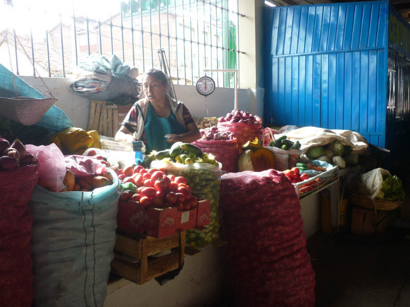 A stall holder in Cuzco market
