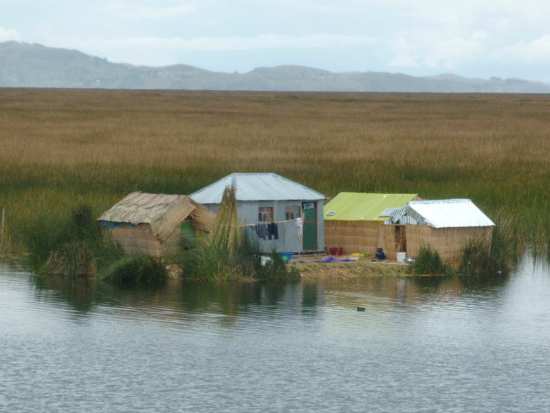 A floating island of Lake Titikaka