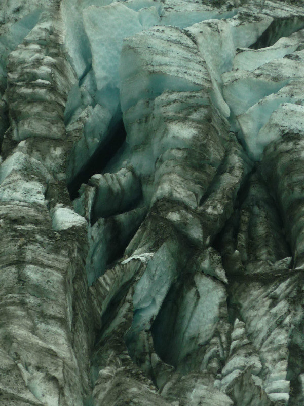 The crevasses on Fox Glacier