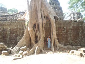 Me under roots of a huge tree at Ta Phrom