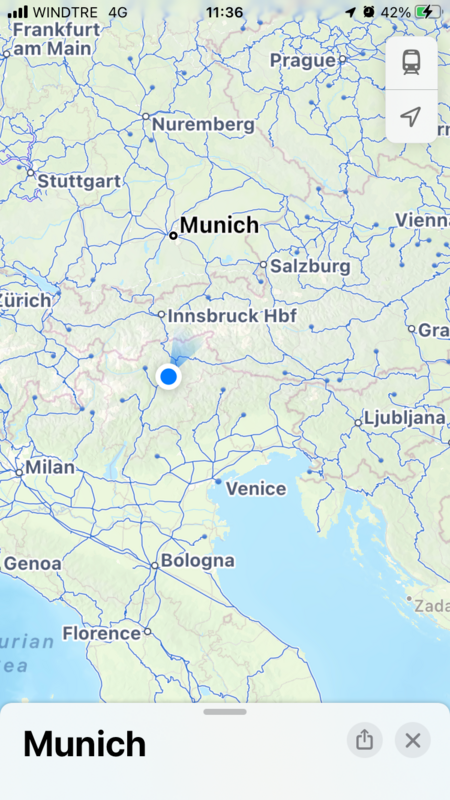 Roughly half way to Munich