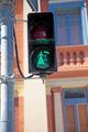 The green pedestrian light