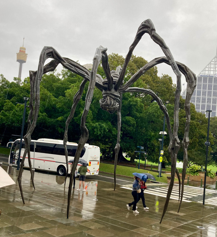 The huge spider in entrance to the gallery 