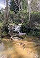 A small waterfall between treks
