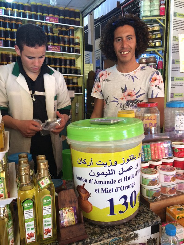 Chakib helping out in the souk