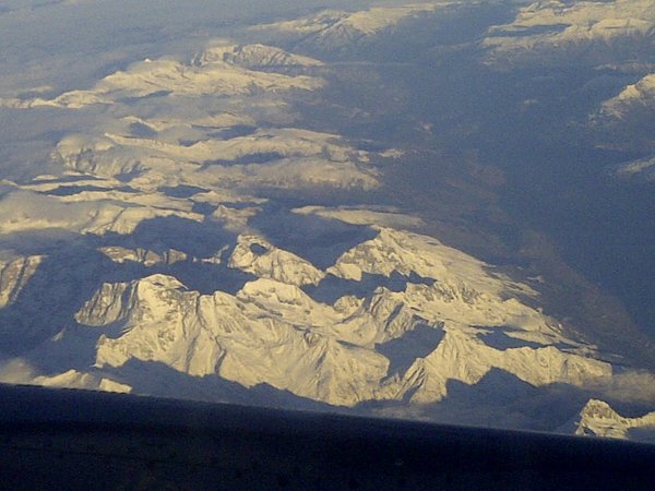 Flying over the Alps to get to Milan