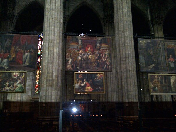 Paintings inside the Cathedral in Milan