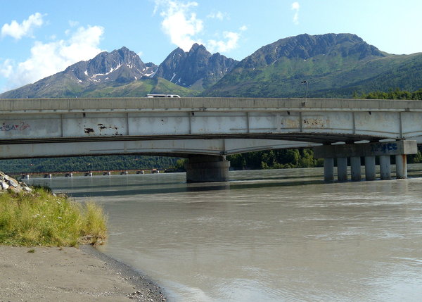 Knik River to the left