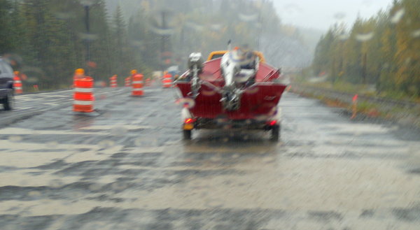 Construction area suffers from rain