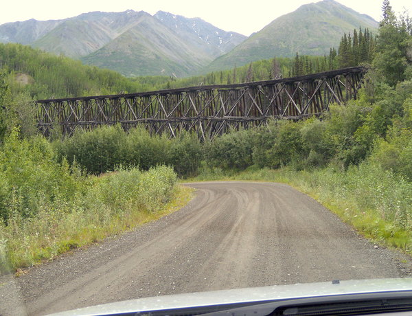 The railroad bridge left to nature