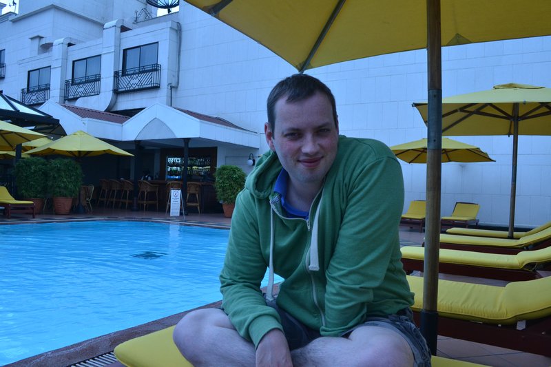 Chris at pool