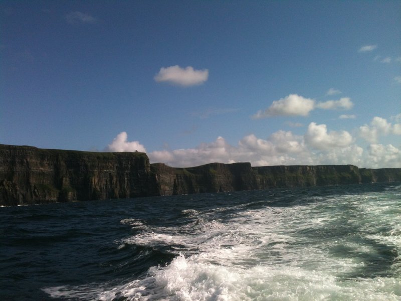 lively seas at the Cliffs of Moher