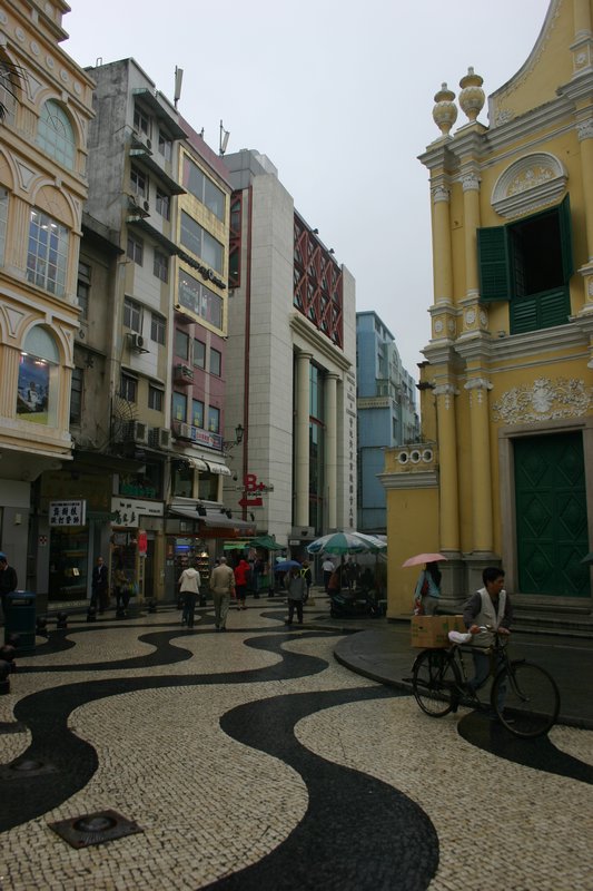 Macau street, being paved