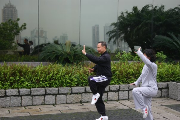 Tai-Chi at the top of the Macau fort