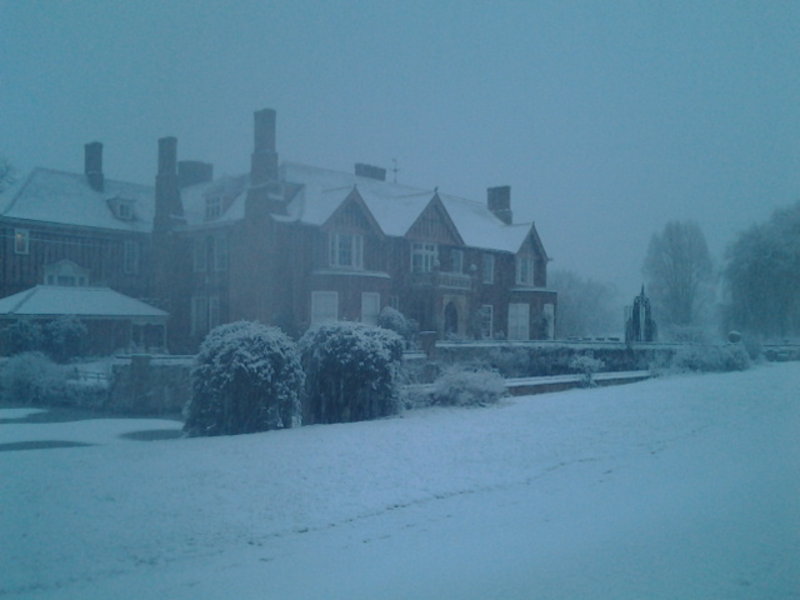 Boxted Hall at the start of the snow
