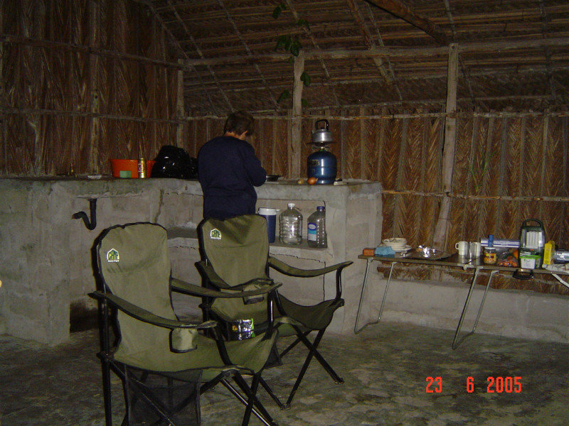 Inside the barraca