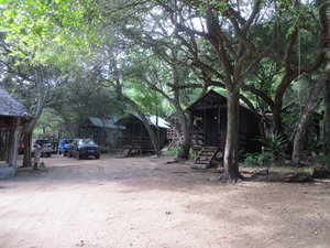 Log huts at Dive camp