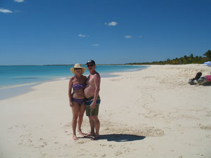 Sally & Richard on the beach at Barbuda