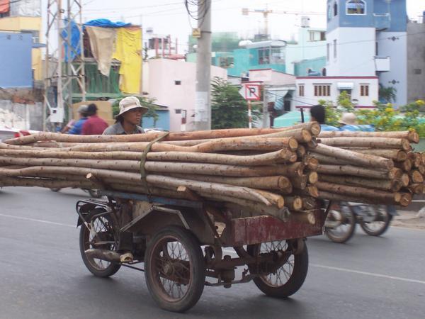 Logging truck in Saigon