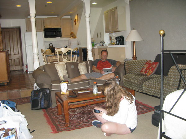 Relaxing inside - half of our apartment!