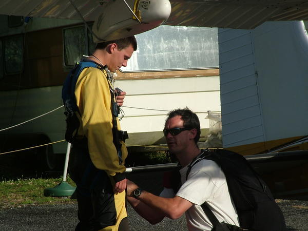 getting ready for the skydive