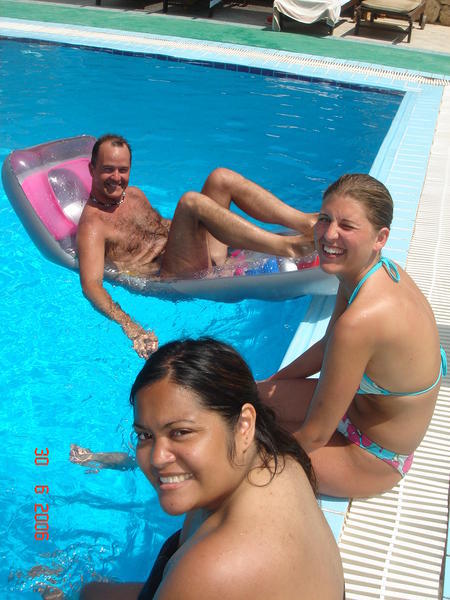 Paul, Lucy and Me at the pool