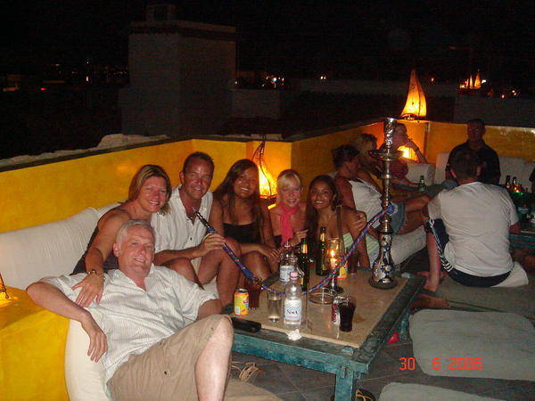 with friends on top of Camel Bar