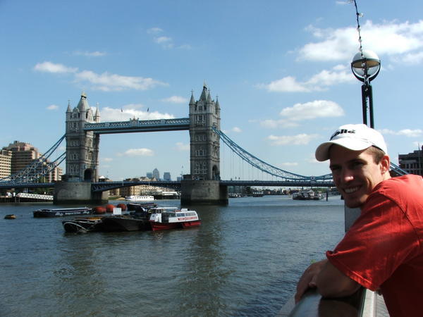 Joel by tower bridge on the Thames