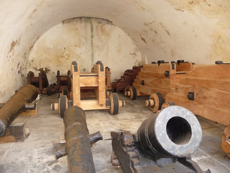 Cannons in storage at El Morro