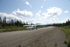 Bush Plane Taking of on Alaska Highway