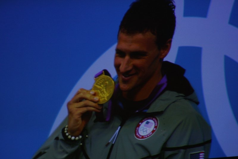 Ryan Lochte and His Gold Medal