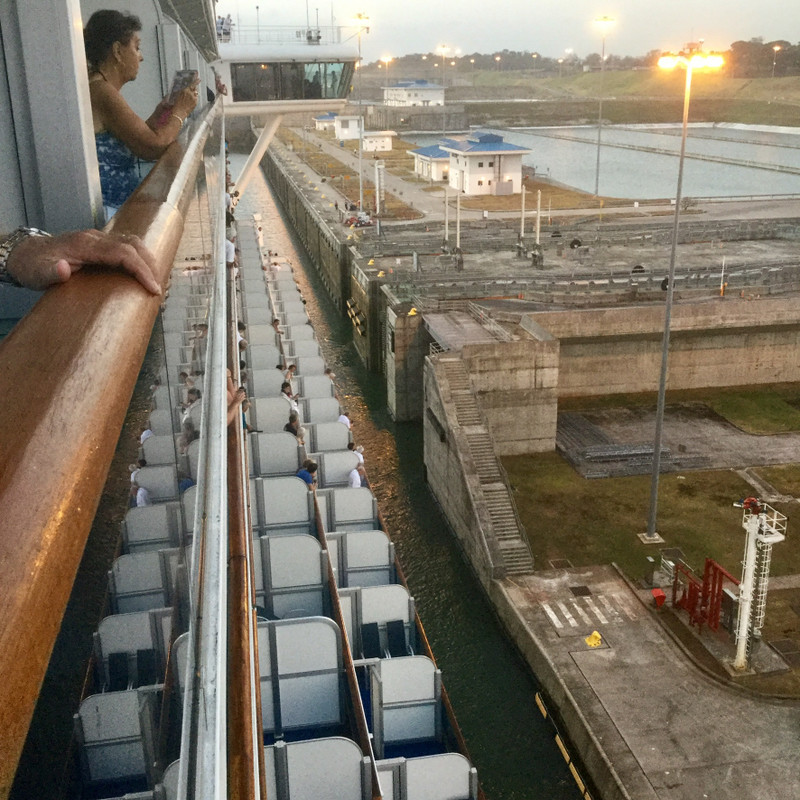  Entering 1st lock..looking down from our balcony railing 