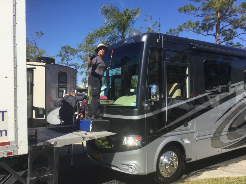 Replacing an RV windshield in our roadway