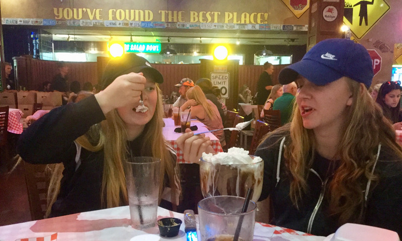 Sara & Ashlynn enjoy the big sundae 