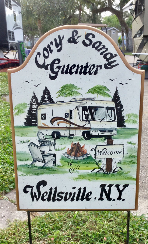 Our sign outside our RV 