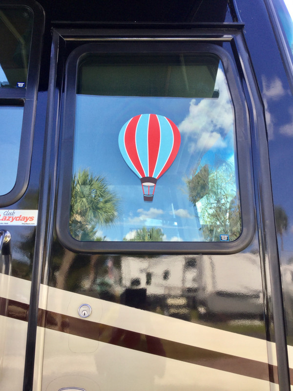 Balloon decal trying to cover up bad looking spot