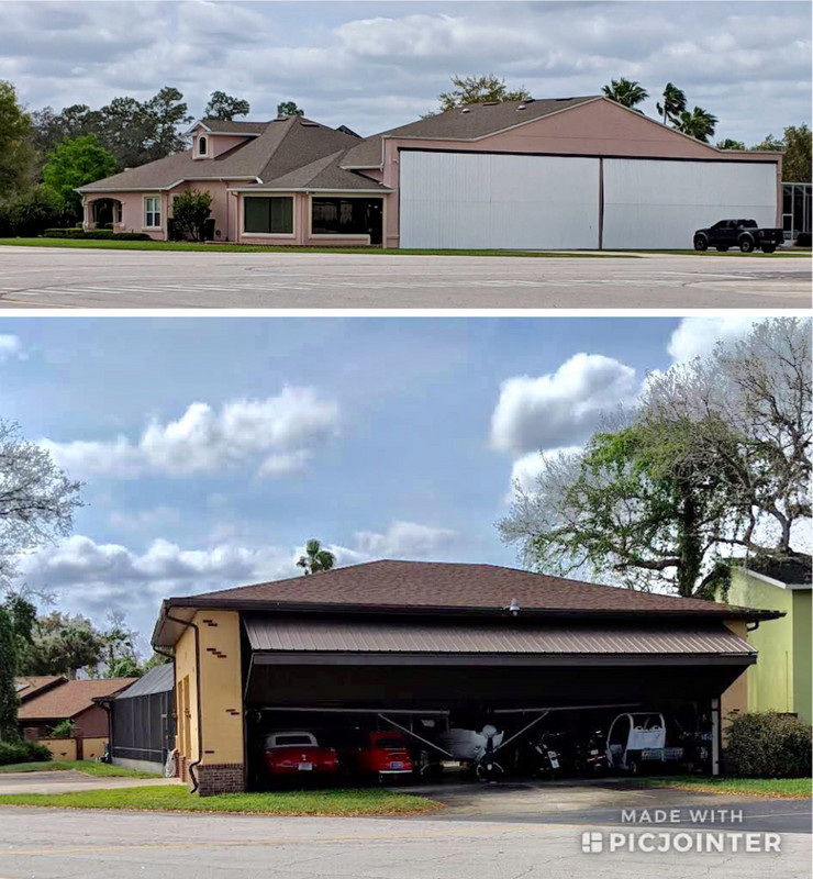 Residential homes with airplane garages