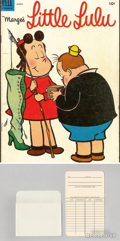 Little Lulu comic book gets a library card pocket