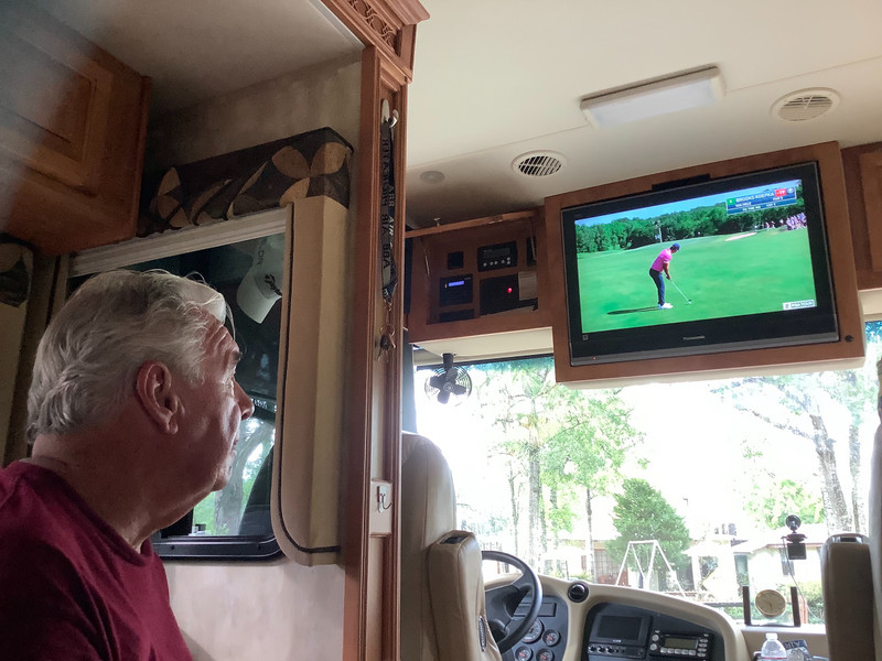 Watching golf on TV