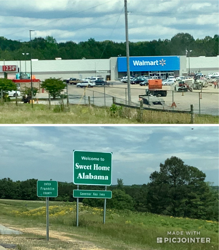 Walmart in Fulton, MS - back in Alabama 