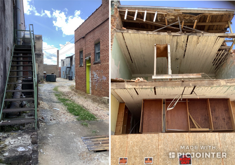 Alley and building destruction 