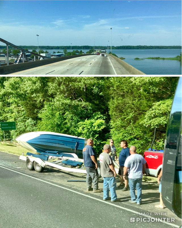 Crossing Tennessee River. Boat accident 