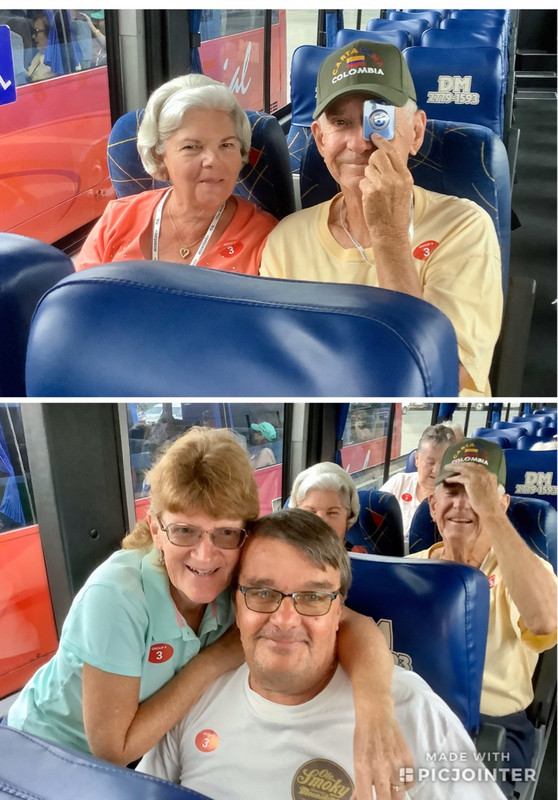 Carolyn & Bill/ Jill & Bob on Banana Bus