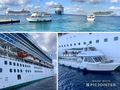 3 Cruise ships - a tender leaving our ship 