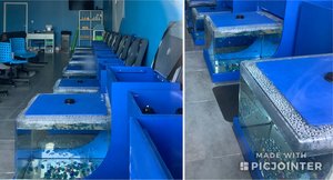 The chairs and fish tanks for your feet.
