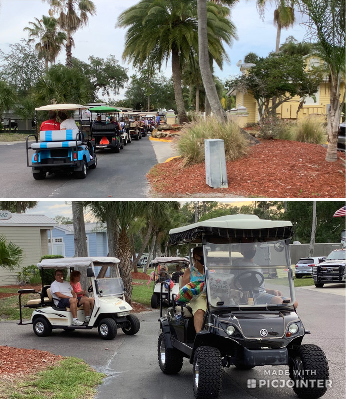 The graduation golf cart parade