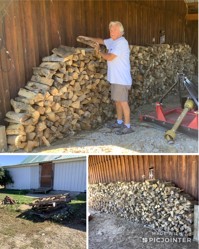 Cory moved and stacked all this wood! Popeye! 