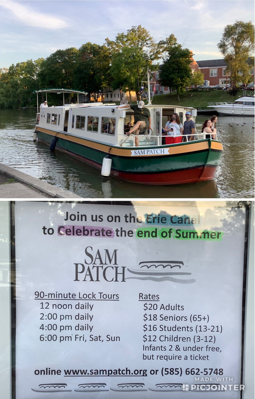 Sam Patch tour boat on the canal 