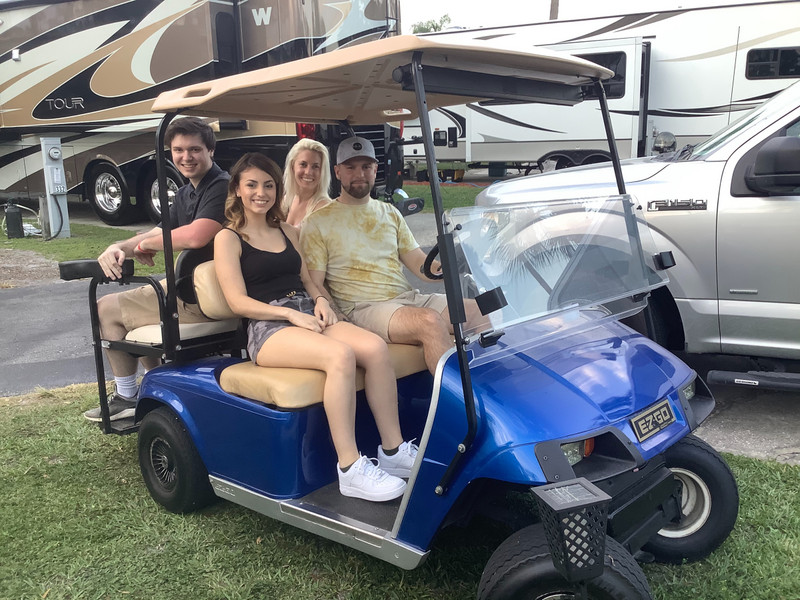 Cruising on golf cart