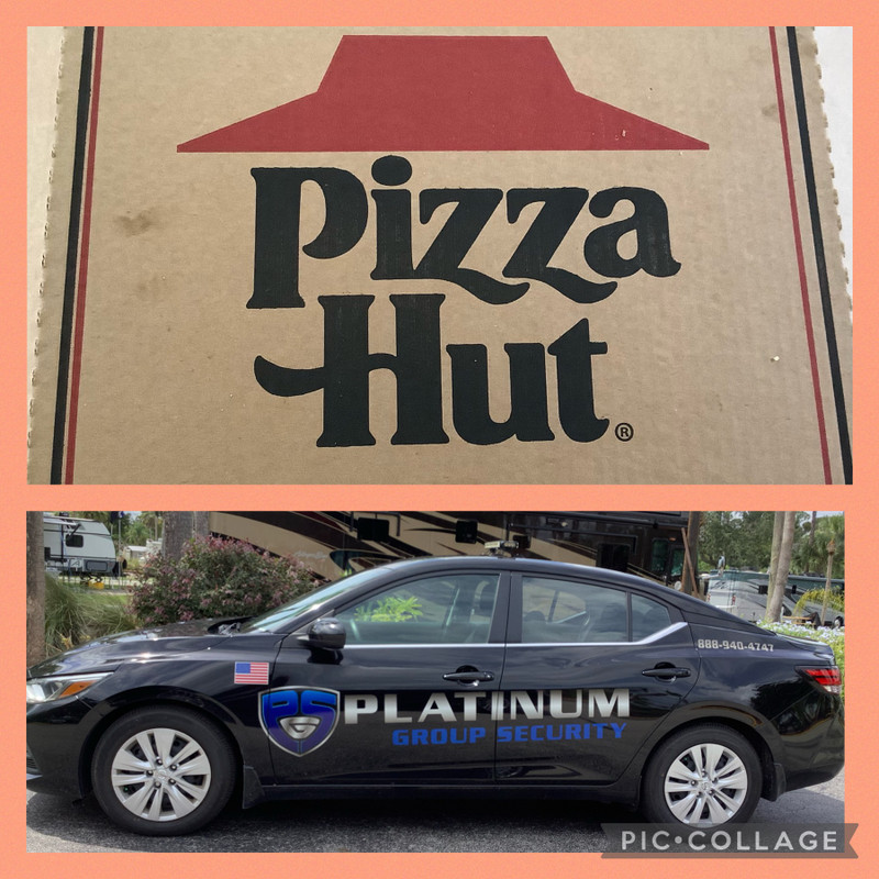 Pizza Hut & security car